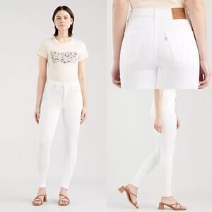 Levi's Premium White Mile High Super Skinny Jeans High Waist Women's Size 26